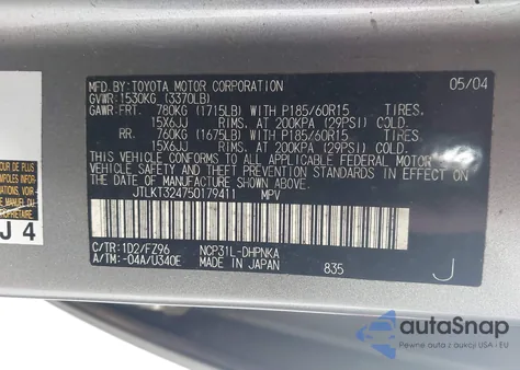 2005 Scion Xb Xb from USA, damaged, VIN JTLKT324750179411